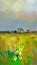 Farm on The Plains of Obscurity With Light Flowers on Canvas Oil Painting AI Generative