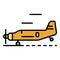 Farm plane icon color outline vector