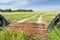 Farm road and cattle guard