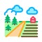 Farm road icon vector outline illustration