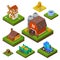 Farm set in isometric view