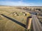 Farm silo and golf course