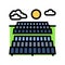 farm solar panel color icon vector illustration