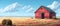 Farm-themed cartoon barn design featuring straw bales and hay piles. Concept Cartoon Barn Design,