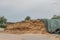 A farm there is a huge mountain of fodder silage