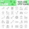 Farm thin line icon set, farming symbols