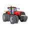 Farm tractor with big wheels.