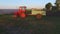 Farm tractor in a field