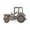 Farm tractor side view monochrome flat in gray color theme