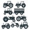 farm tractor simple, easy, and high quality detail for paper craft, cutting machine and printable vector file design