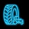 farm tractor tires neon glow icon illustration