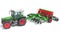 Farm Tractor with Trailed Disc Harrow 3D rendering on white background