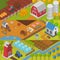 Farm vector agriculture landscape farming house field rural countryside background illustration farm house on