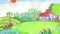 Farm Vegetable Garden Cartoon Animation. Cute oil pastel crayon doodle hand-drawn animation.