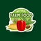 Farm vegetables badge or icon. Organic food