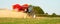 Farm Vehicle spreading lime onto a field