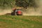 Farm Vehicle spreading lime onto a field