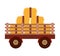 farm wagon with straw isolated icon design