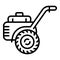 Farm walk-behind tractor icon, outline style