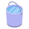 Farm water bucket icon, isometric style