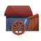 Farm water mill icon, cartoon style