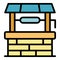 Farm well icon vector flat