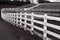 Farm white fence in black and white