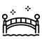 Farm wood bridge icon, outline style