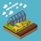 Farm Work Isometric Composition