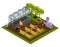 Farm Work Isometric Illustration