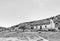 Farm worker houses on the Rooibos Heritage Route. Monochrome