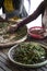 Farm workers sorting fresh pepper peppercorns in kampot cambodia