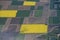 Farmed fields aerial view