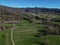 farmed fields of Borghetto di Borbera Piedmont Italy Village aerial View Panorama landscape