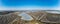 Farmed fish ponds in winter from a bird`s eye view in Silesia, Poland