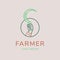 Farmer agriculture logo line vector illustration