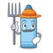Farmer blue crayon isolated in the mascot