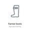 Farmer boots outline vector icon. Thin line black farmer boots icon, flat vector simple element illustration from editable