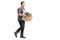 Farmer carrying a crate full of vegetables