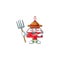 Farmer christmas best price tag cartoon character with hat and tools