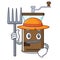 Farmer coffee grinder isolated in the mascot