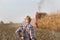 Farmer at corn harvest