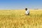 Farmer in Durum Wheat Field