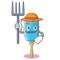 Farmer feather duster character cartoon