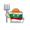 Farmer flag bulgarian hoisted on cartoon pole