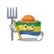 Farmer flag gabon with the cartoon shape