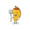 Farmer fresh mango character cartoon with mascot