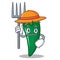 Farmer green chili character cartoon