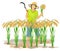 Farmer harvest rice cartoon shape