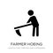 farmer hoeing icon in trendy design style. farmer hoeing icon isolated on white background. farmer hoeing vector icon simple and